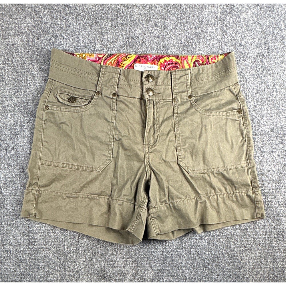 Dictionary Women's Size 8/29 Utility Cargo Shorts Olive Green Stretch